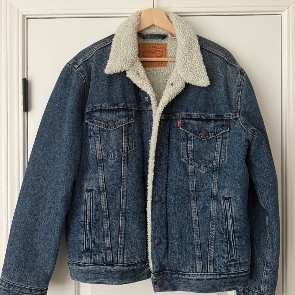 Levi's Blue Denim Sherpa Jacket